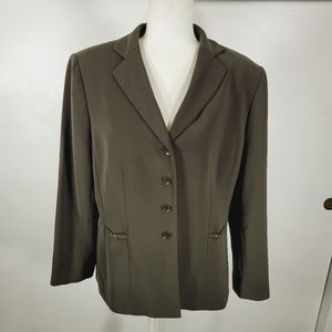 Dark Green Le Suit Blazer Jacket Size 14